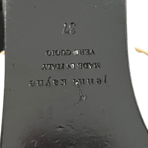 Jenni Kayne Oiled Leather Mule Size 37 US 7 Suede Point Toe Natural Minimalist - Picture 10 of 13